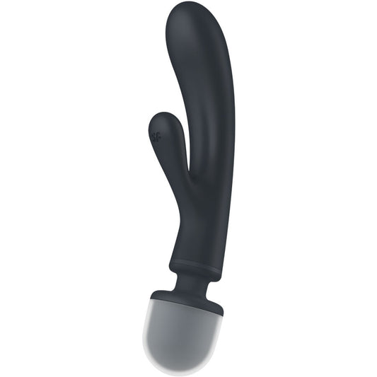 SATISFYER - TRIPLE LOVER VIBRERENDE RABBIT MASSAGER GRIJS