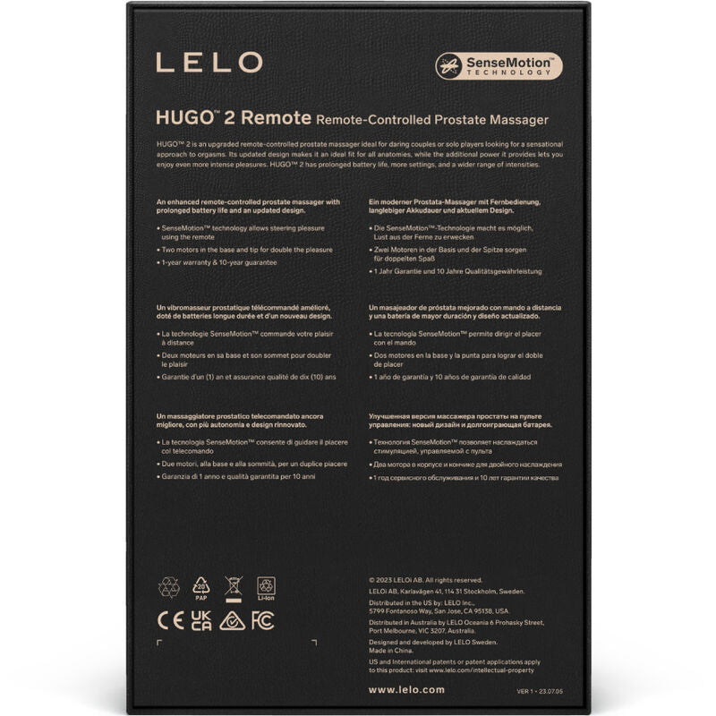LELO - HUGO 2 PROSTAATMASSAGER AFSTANDSBEDIENING ZWART