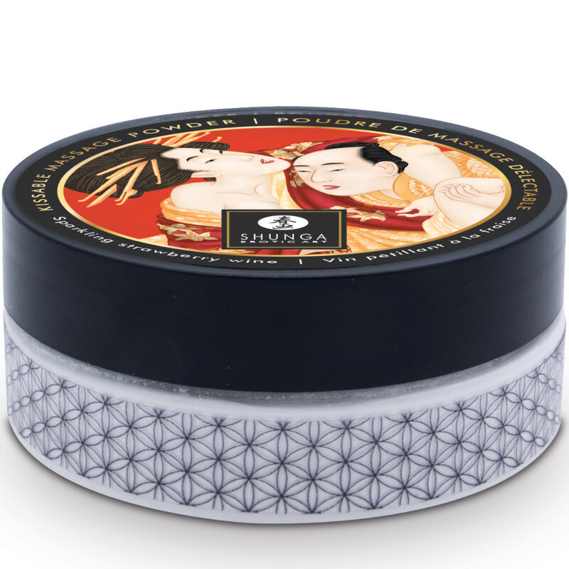 SHUNGA - AARDBEI EETBAAR MASSAGEPOEDER PAKKET