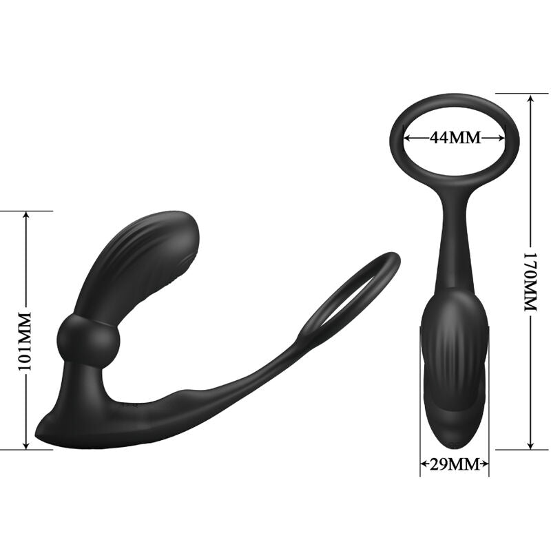 PRETTY LOVE - WARREN BLACK ANAALRING & VIBRATOR