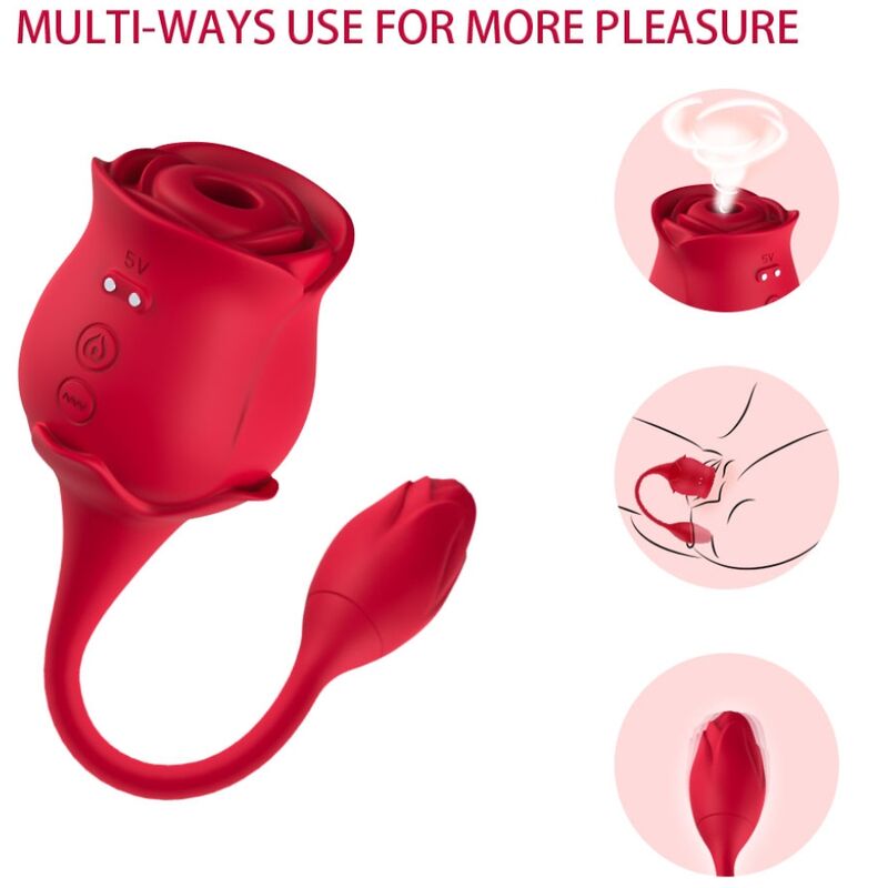 ARMONY - ROZE CLITORISZUIGER & VIBRATOR 10 MODI ROOD