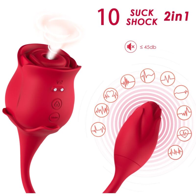 ARMONY - ROZE CLITORISZUIGER & VIBRATOR 10 MODI ROOD
