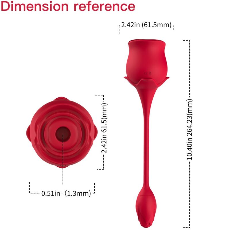 ARMONY - ROZE CLITORISZUIGER & VIBRATOR 10 MODI ROOD