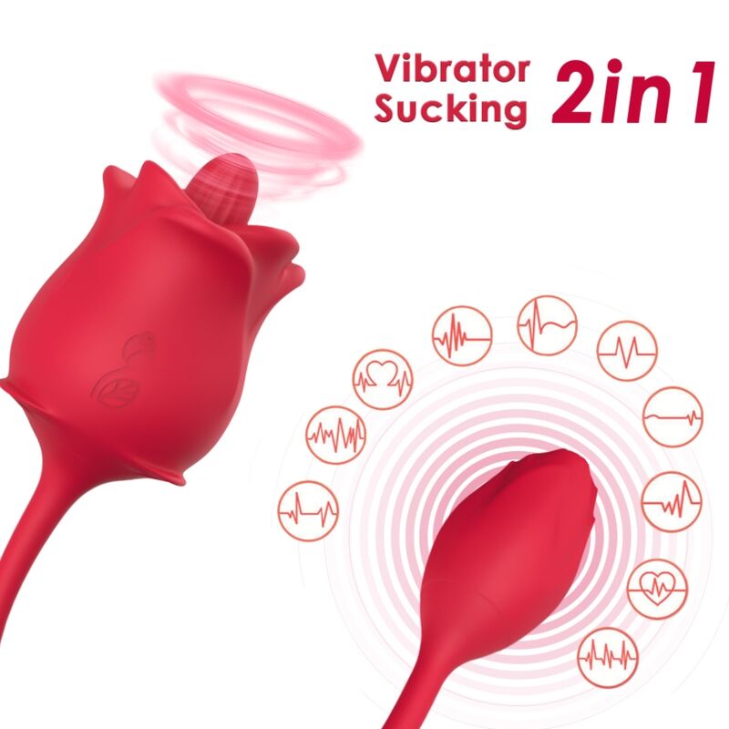 ARMONY - ROZE 2-IN-1 ZUIGSTIMULATOR & VIBRATOR 10 MODI MET RODE STAART