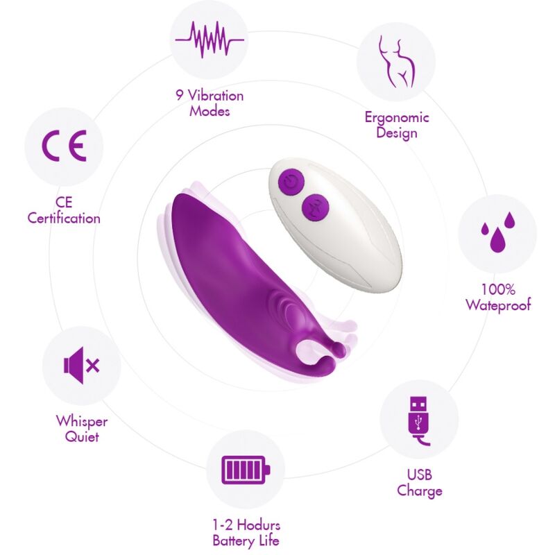 ARMONY - HONINGBIJ DRAAGBARE SLIPJE VIBRATOR G-SPOT AFSTANDSBEDIENING FUCHSIA