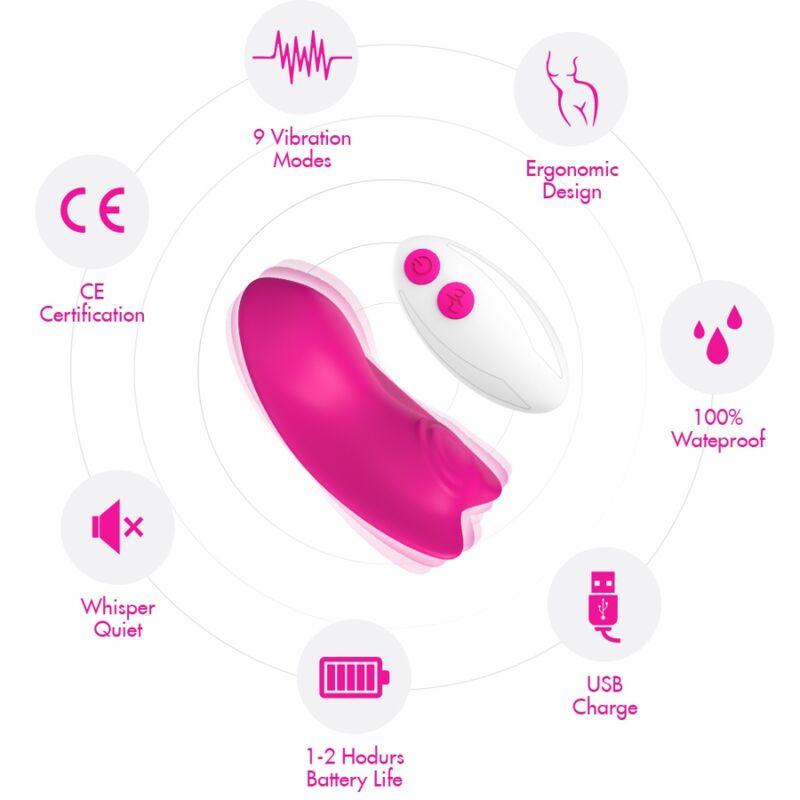 ARMONY - BUTTERFLY DRAAGBARE SLIPVIBRATOR AFSTANDSBEDIENING PAARS