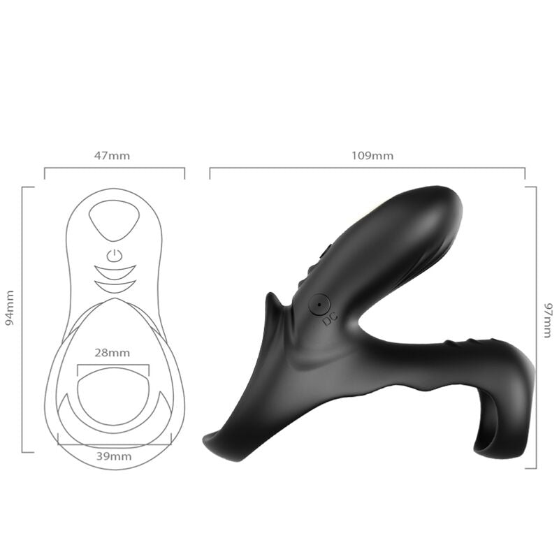 ARMONY - RANGER DUBBELE VIBRATOR RING VOOR KOPPELS ZWART
