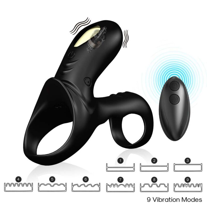 ARMONY - RANGER DUBBELE VIBRATOR RING VOOR KOPPELS ZWART