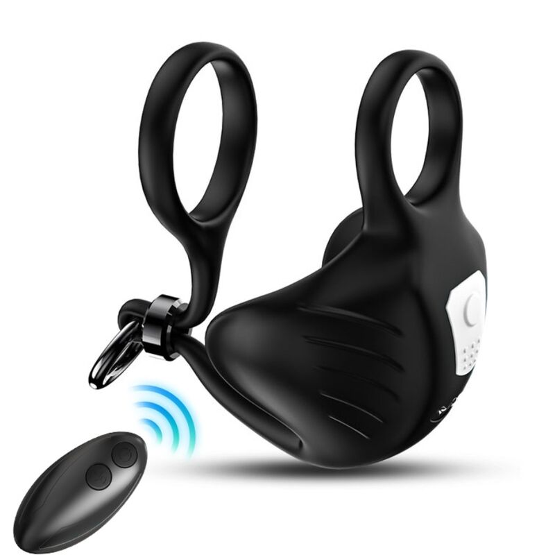 ARMONY - MANTA SCROTUM VIBRATOR RING AFSTANDSBEDIENING ZWART