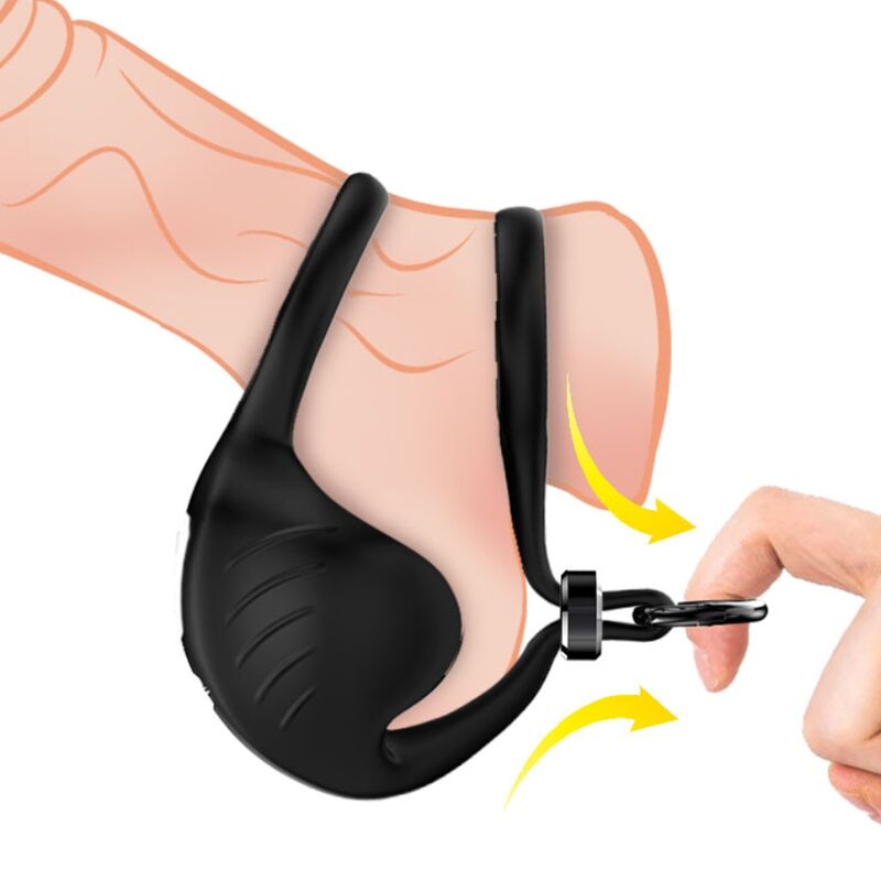 ARMONY - MANTA SCROTUM VIBRATOR RING AFSTANDSBEDIENING ZWART