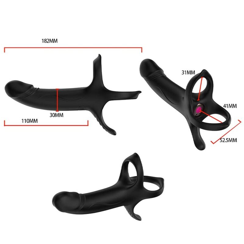 ARMONY - DILDO MET RING & VIBRATOR AFSTANDSBEDIENING ZWART