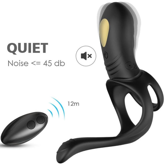 ARMONY - JOY JUMPER RINGVIBRATOR VOOR KOPPELS & ANALE PLUG AFSTANDSBEDIENING ZWART