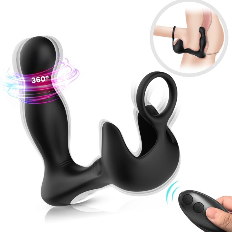 ARMONY - SURROUND VIBRATOR ANAAL & STIMULATOR TEELBALLEN & RING AFSTANDSBEDIENING ZWART