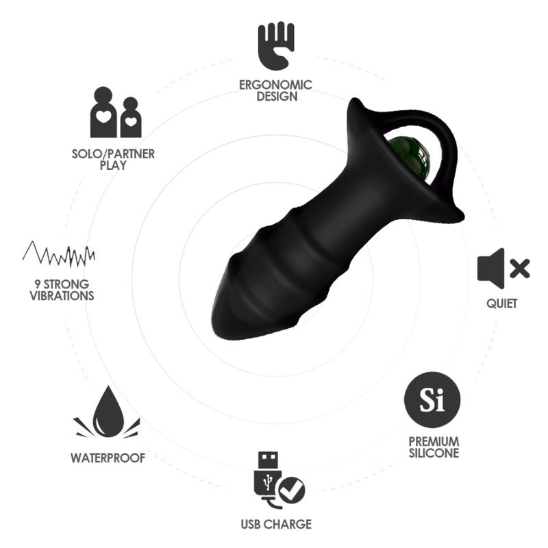 ARMONY - KYLIN VINGERVIBRATOR & ANAALPLUG AFSTANDSBEDIENING ZWART