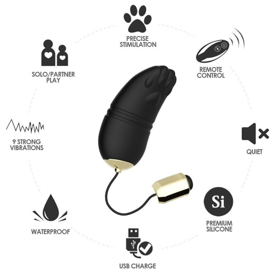 ARMONY - KITTY EGG VIBRATOR G-SPOT AFSTANDSBEDIENING ZWART