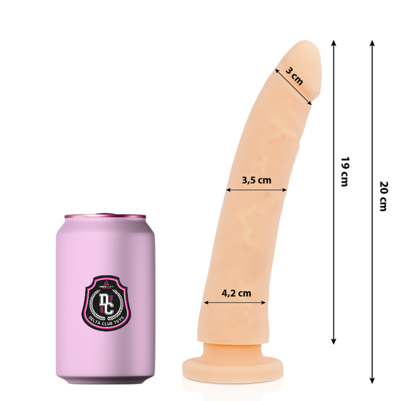 DELTA CLUB - TOYS NATUURLIJKE DILDO MEDISCH SILICOON 20 CM -O- 4 CM