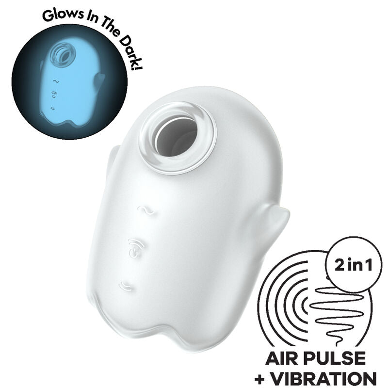 SATISFYER - GLOWING GHOST AIR PULSE & WITTE VIBRATOR