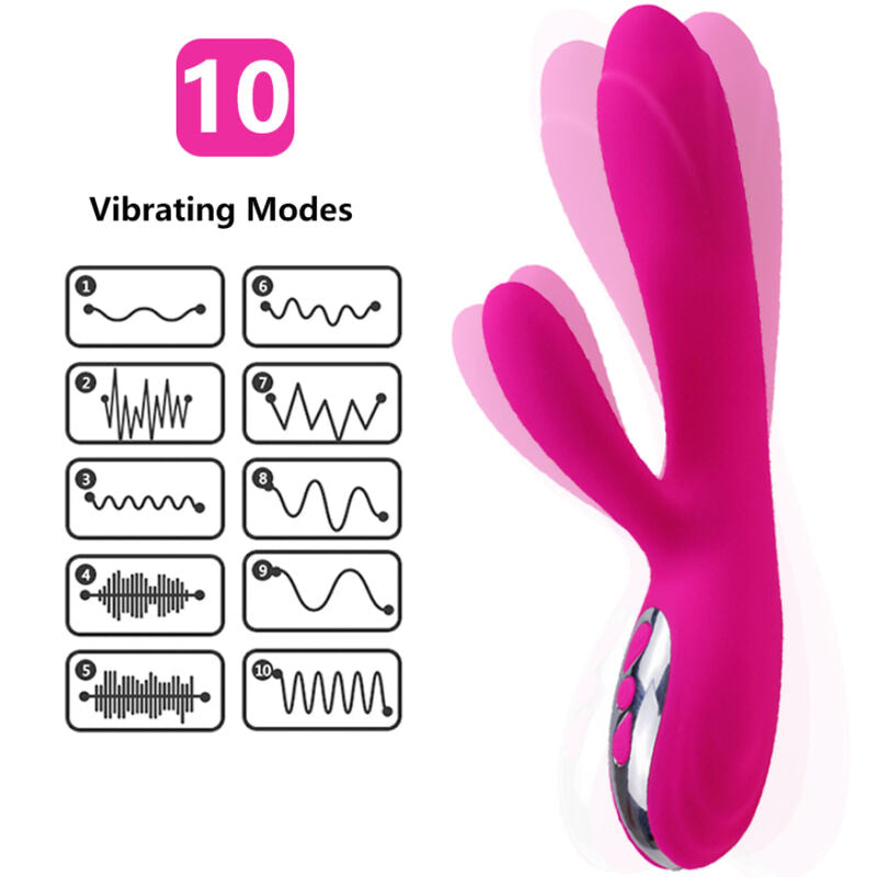 ARMONY - FLEXIBELE VIBRATOR & STIMULATOR MET FUCHIA WARMTE-EFFECT