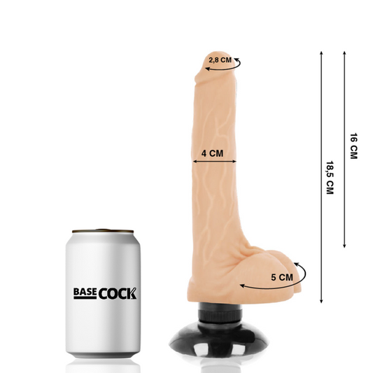 BASECOCK - REALISTISCHE VIBRATOR 2-1 VLEES 18,5 CM -O- 4 CM