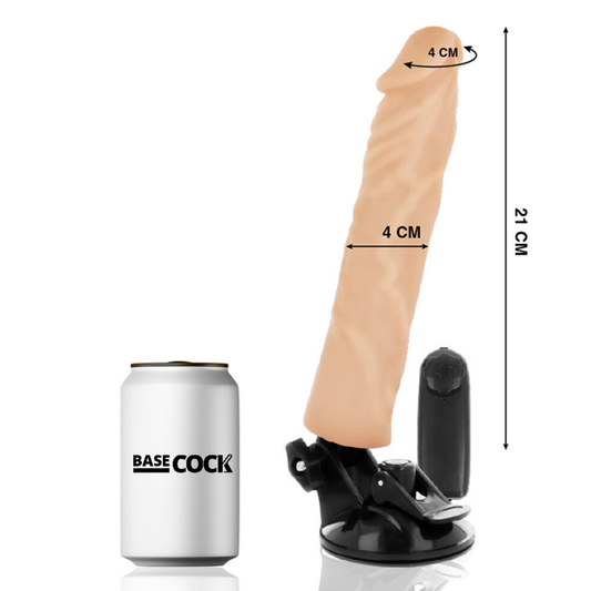 BASECOCK - REALISTISCHE AFSTANDSBEDIENDE VIBRATOR NATUURLIJK 21 CM -O- 4 CM