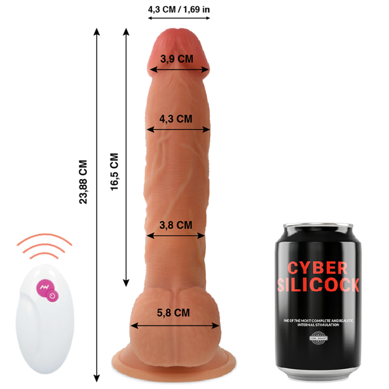 CYBER SILICOCK - AFSTANDSBEDIENING REALISTISCHE MASTER BEN 23.88 CM -O- 4.3 CM