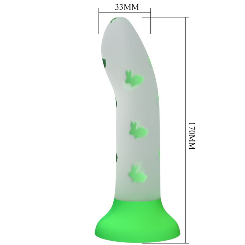 PRETTY LOVE - MAGICAL NIGHTFALL DILDO ZONDER TRILLINGEN LICHTGEVEND GROEN