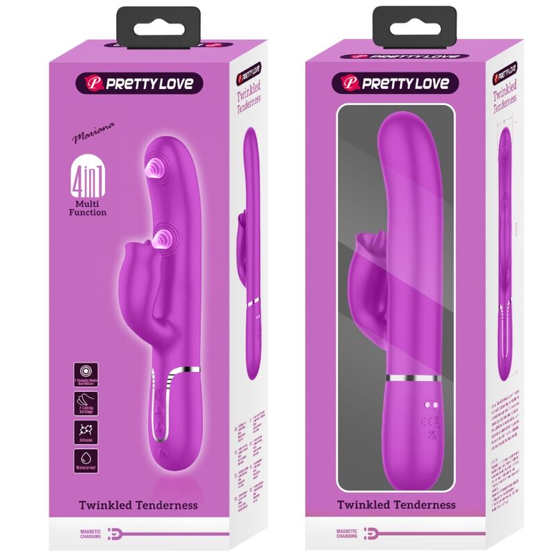 PRETTY LOVE - KONIJN VIBRATOR MET LIKKENDE FUCHSIA