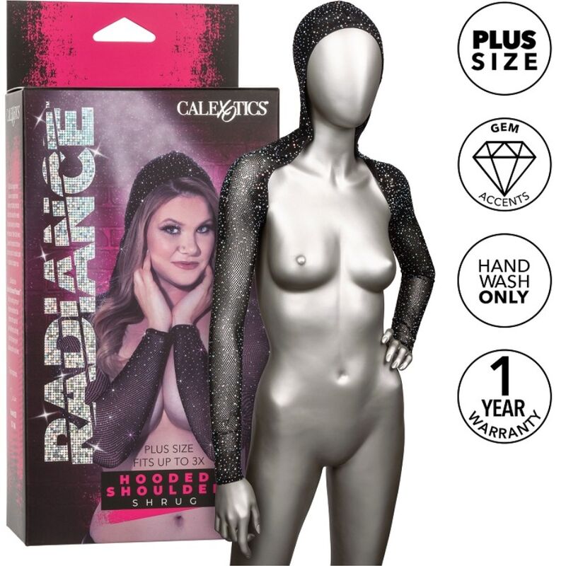 CALEXOTICS - RADIANCE HOODED SHOULDER SHRUG STRASS PLUSSİZE