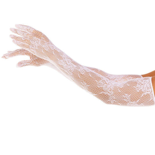LEG AVENUE - RODE BLOEMENHANDSCHOENEN WIT