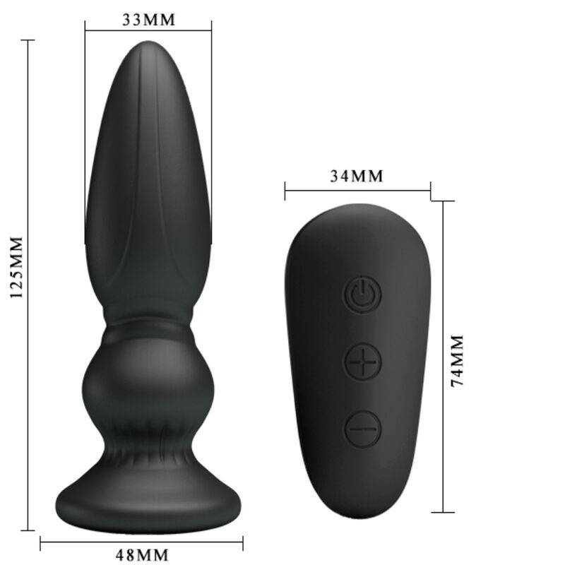MR PLAY - KRACHTIGE VIBRATOR AFSTANDSBEDIENING ANALE PLUG ZWART