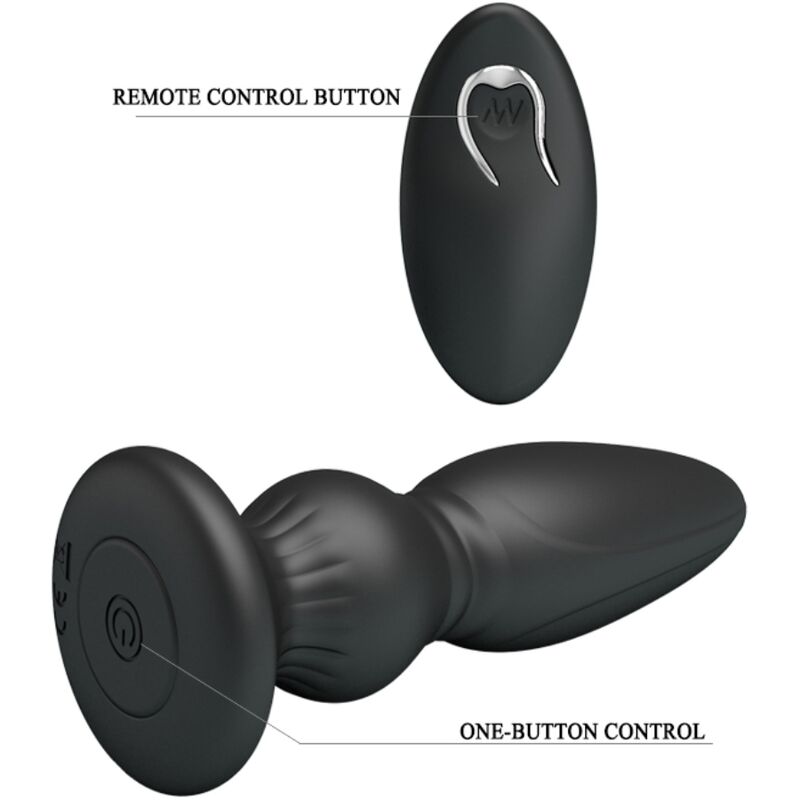 MR PLAY - KRACHTIGE VIBRATOR AFSTANDSBEDIENING ANALE PLUG ZWART