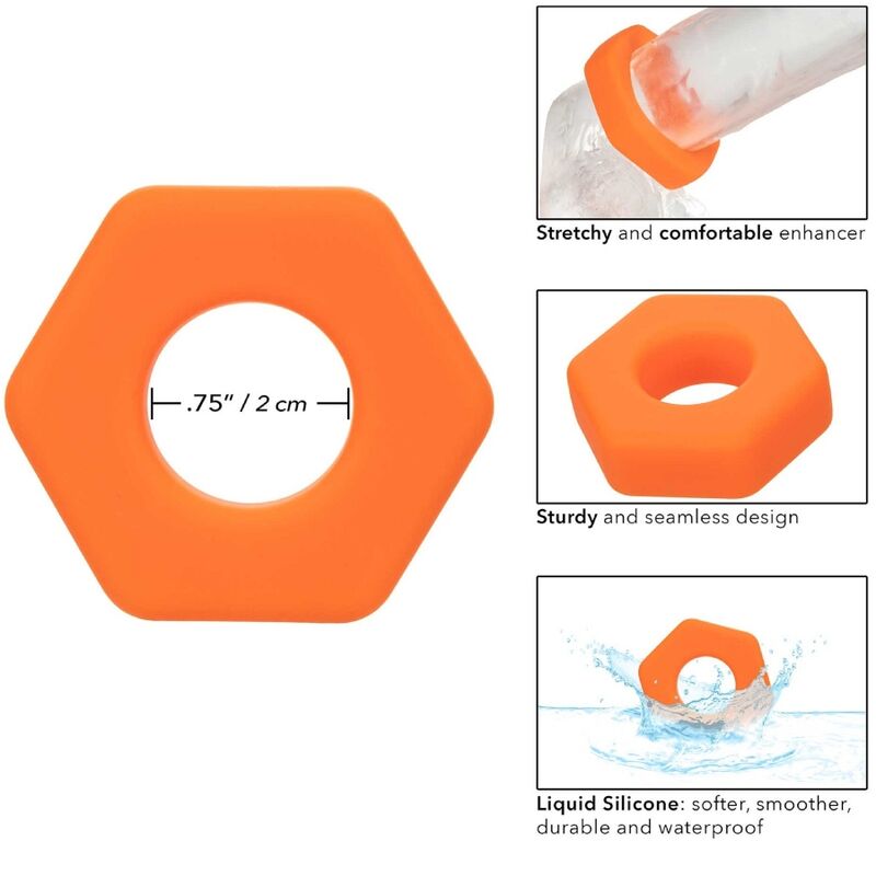 CALEXOTICS - ALPHA PROLONG SEXAGON RING ORANJE
