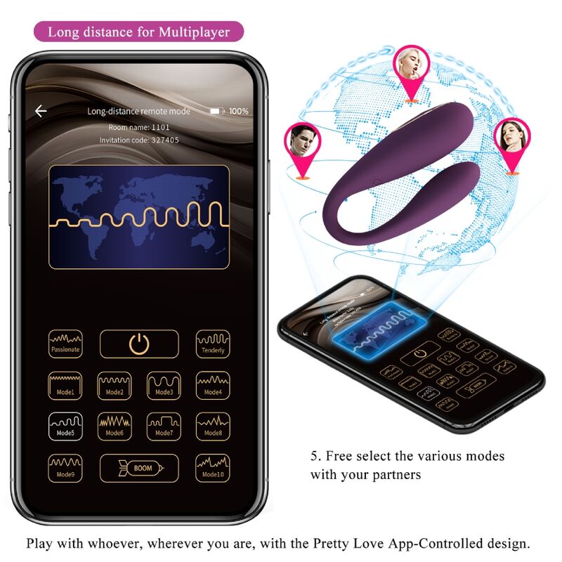 PRETTY LOVE - AUGUST AFSTANDSBEDIENING GLOBALE DUBBELE PLEZIER VIBRATOR