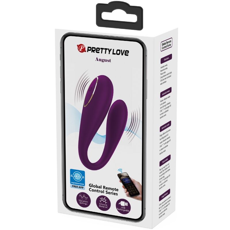PRETTY LOVE - AUGUST AFSTANDSBEDIENING GLOBALE DUBBELE PLEZIER VIBRATOR