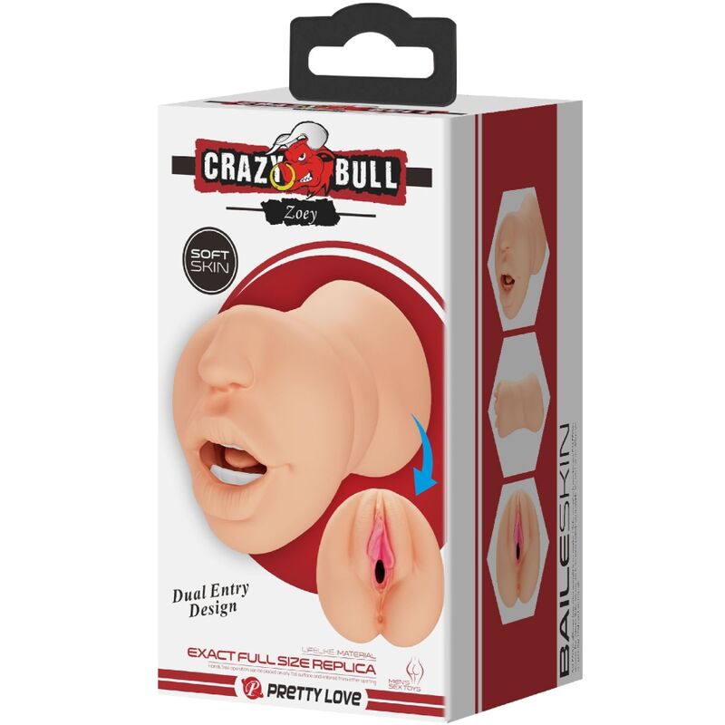 CRAZY BULL - ZOEY VAGINA-VORMIGE MASTURBATOR DUBBELE INGANG