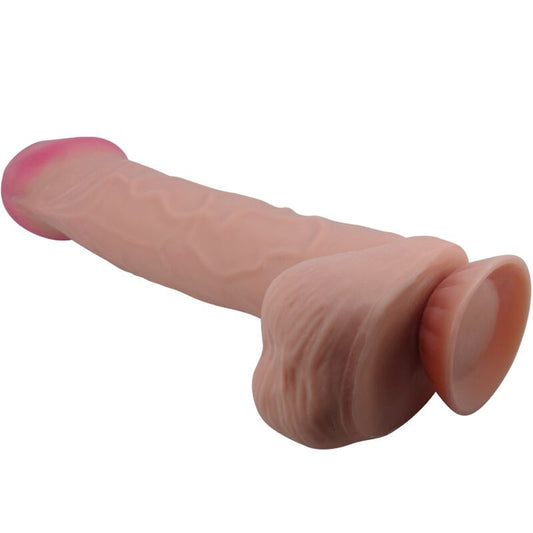 PRETTY LOVE - SLIDING SKIN SERIES REALISTISCHE DILDO MET VERSCHUIVENDE HUID ZUIGNAP BRUIN 26 CM