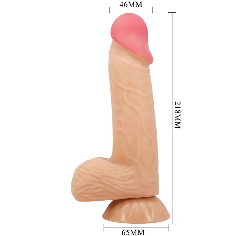 PRETTY LOVE - SLIDING SKIN SERIES REALISTISCHE DILDO MET BEWEEGBARE HUID ZUIGNAP 20.6 CM