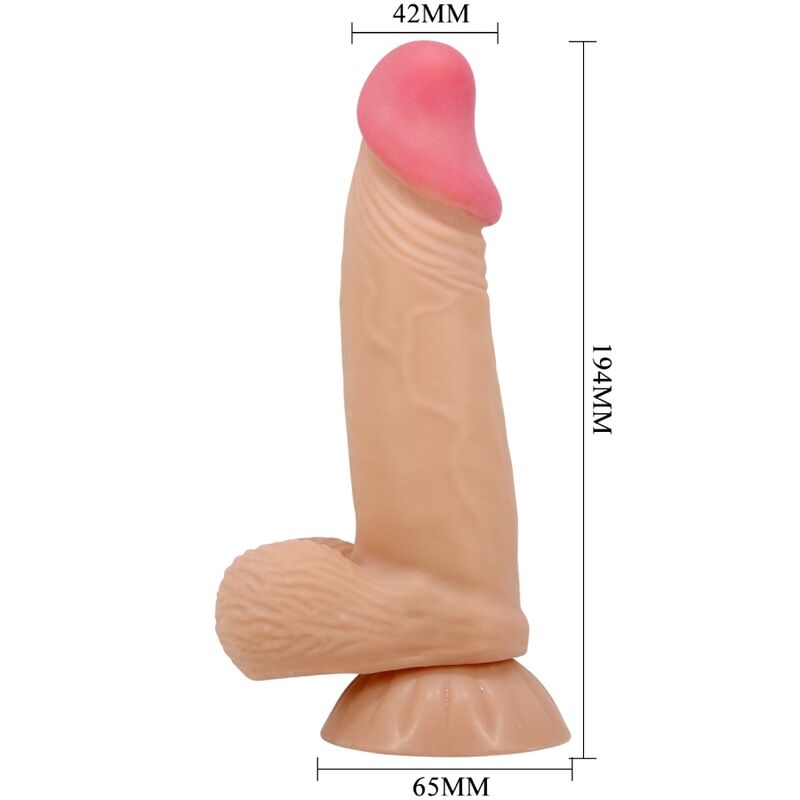 PRETTY LOVE - SLIDING SKIN SERIES REALISTISCHE DILDO MET SCHUIFENDE HUID ZUIGNAP 19,4 CM