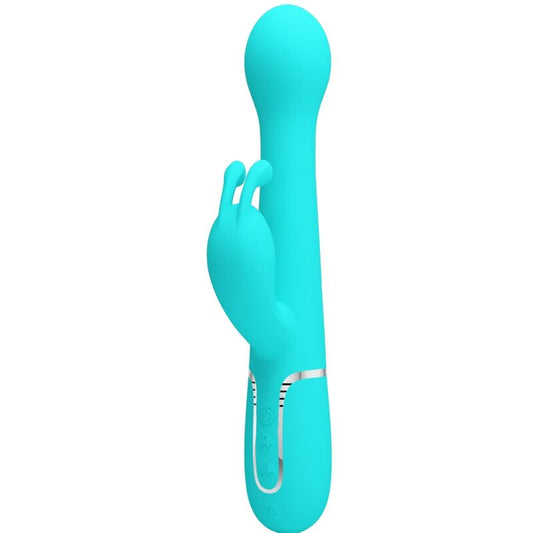 PRETTY LOVE - DEJON RABBIT VIBRATOR 3 IN 1 MULTIFUNCTION AQUA GROEN