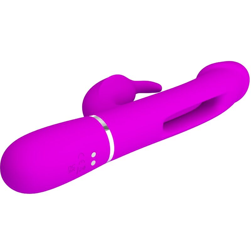 PRETTY LOVE - KAMPAS RABBIT 3-IN-1 MULTIFUNCTIONELE VIBRATOR MET TONG FUCHSIA