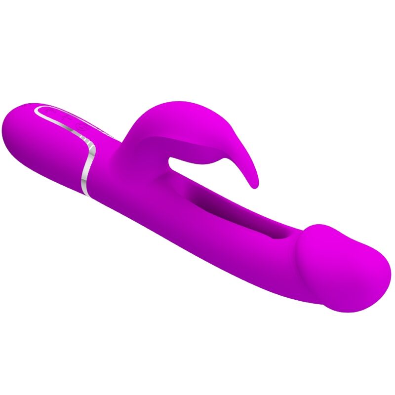 PRETTY LOVE - KAMPAS RABBIT 3-IN-1 MULTIFUNCTIONELE VIBRATOR MET TONG FUCHSIA