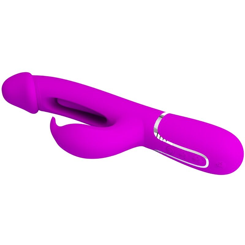 PRETTY LOVE - KAMPAS RABBIT 3-IN-1 MULTIFUNCTIONELE VIBRATOR MET TONG FUCHSIA