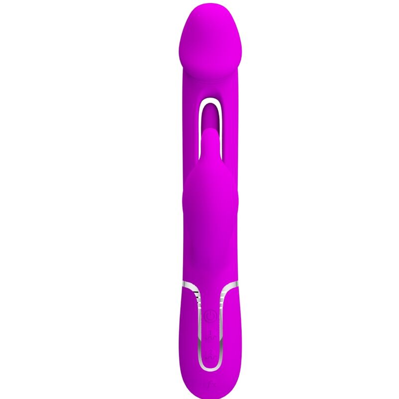 PRETTY LOVE - KAMPAS RABBIT 3-IN-1 MULTIFUNCTIONELE VIBRATOR MET TONG FUCHSIA