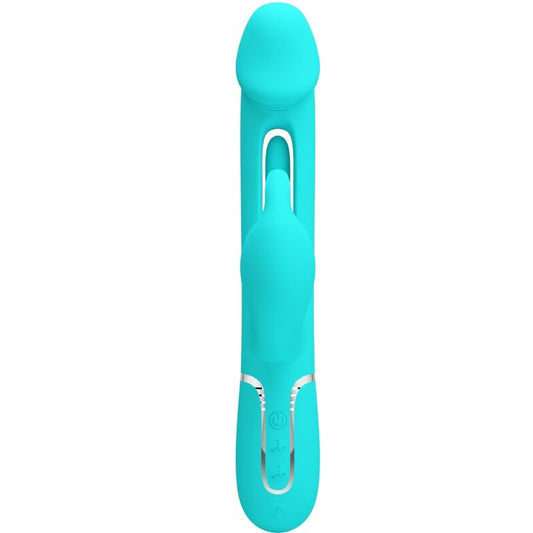 PRETTY LOVE - KAMPAS RABBIT 3-IN-1 MULTIFUNCTIONELE VIBRATOR MET TONG AQUAGROEN