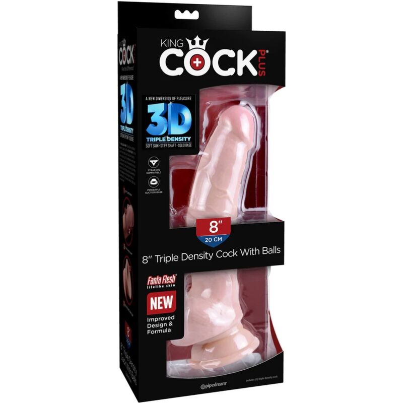 KING COCK - DILDO DRIEDUBBELE DICHTHEID 18,4 CM