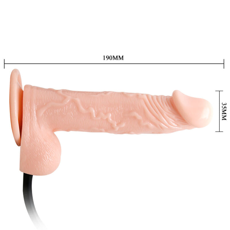 BAILE - REALISTISCHE OPBLAASBARE DILDO MET ZUIGNAP 15 CM