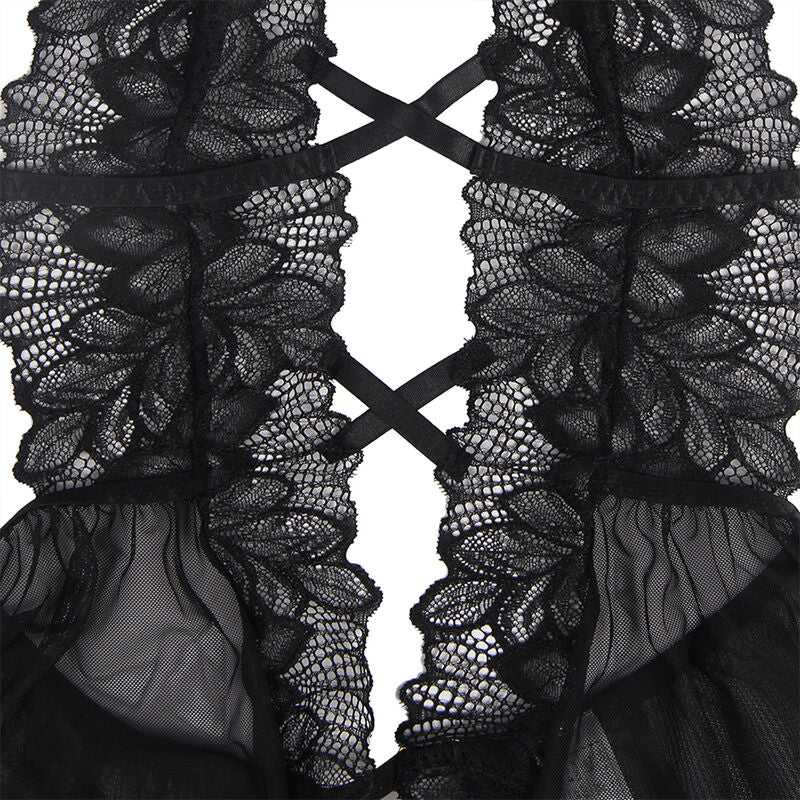 SUBBLIME - TEDDY HALTERNECK OPEN RUG KANT ZWART L/XL