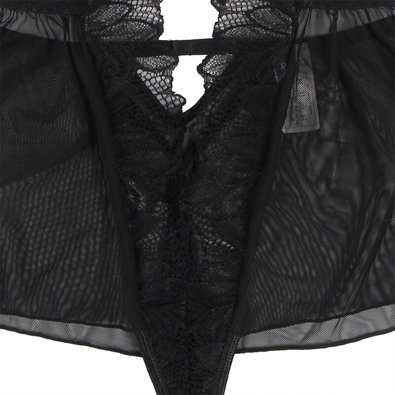 SUBBLIME - TEDDY HALTERNECK OPEN RUG KANT ZWART L/XL