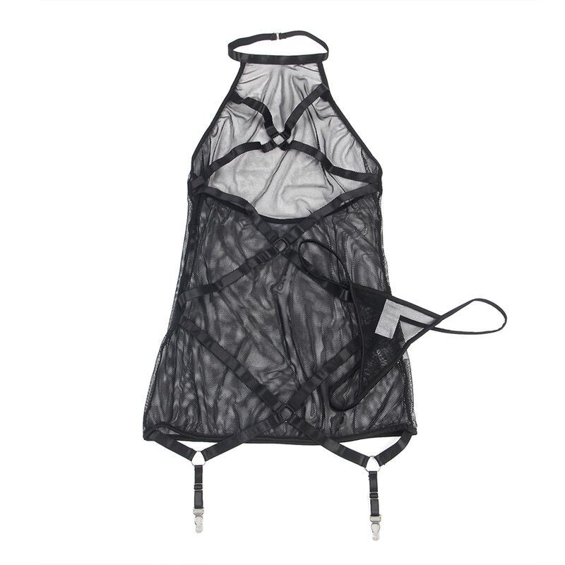 SUBLLIME - TRANSPARANTE HALTER JURK ZWART L/XL