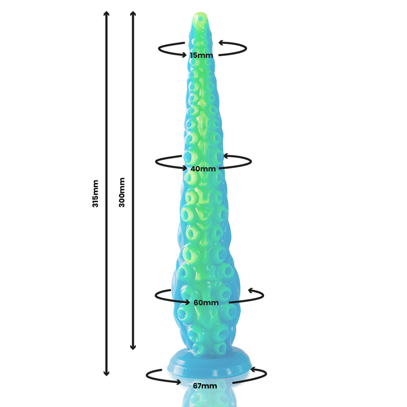 EPIC - SCYLLA FLUORISERENDE DUNNE TENTAKEL DILDO GROOT FORMAAT